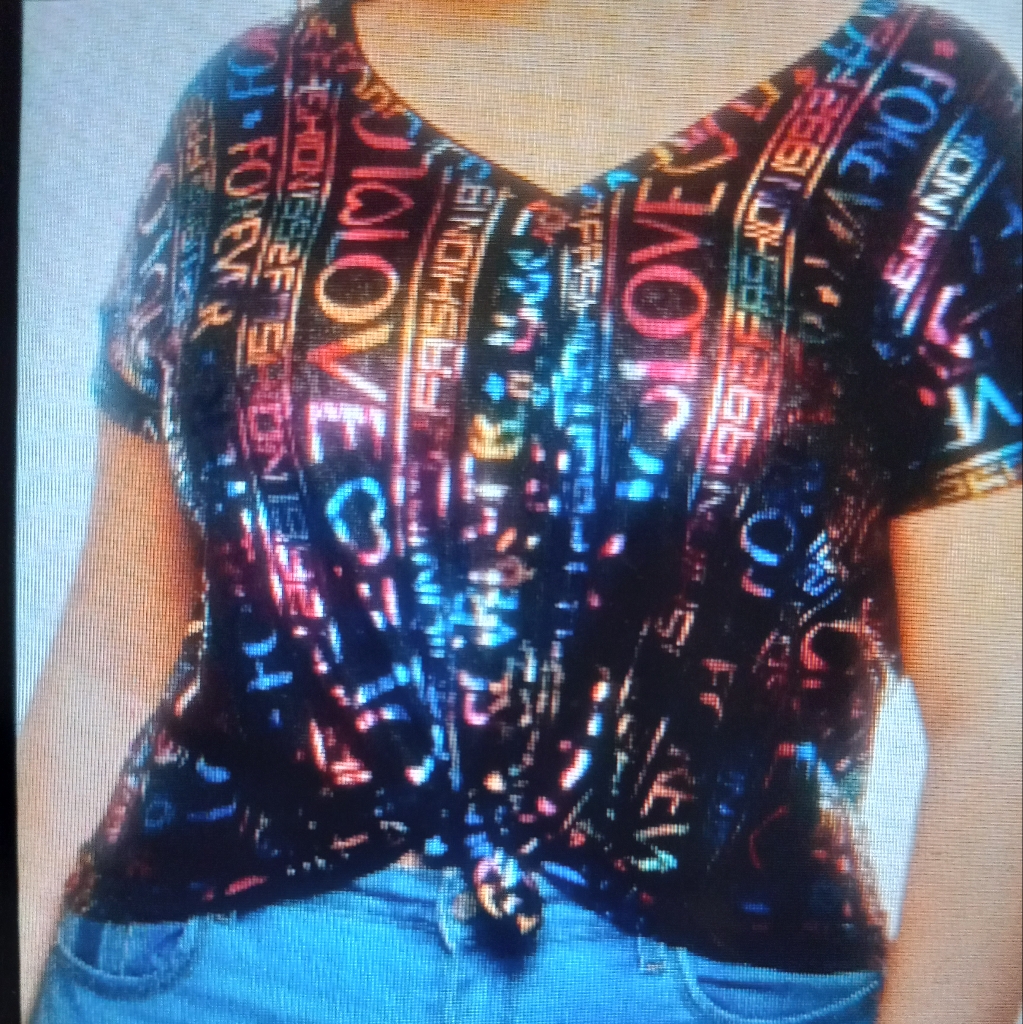 Price Drop KnotFront Foil Print Screen Tees